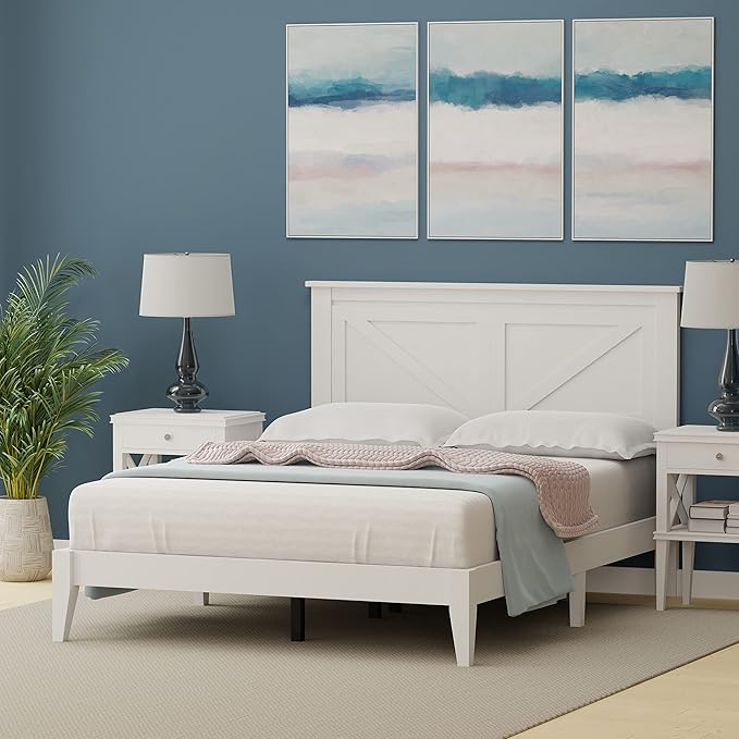 Cottage Complete Bed Gloss White, Queen